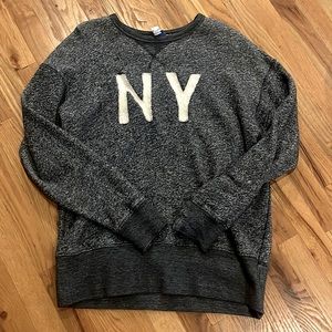 Ebbets Field Flannels NY Sweatshirt Vintage Pullover Crewneck Gray Medium NYC